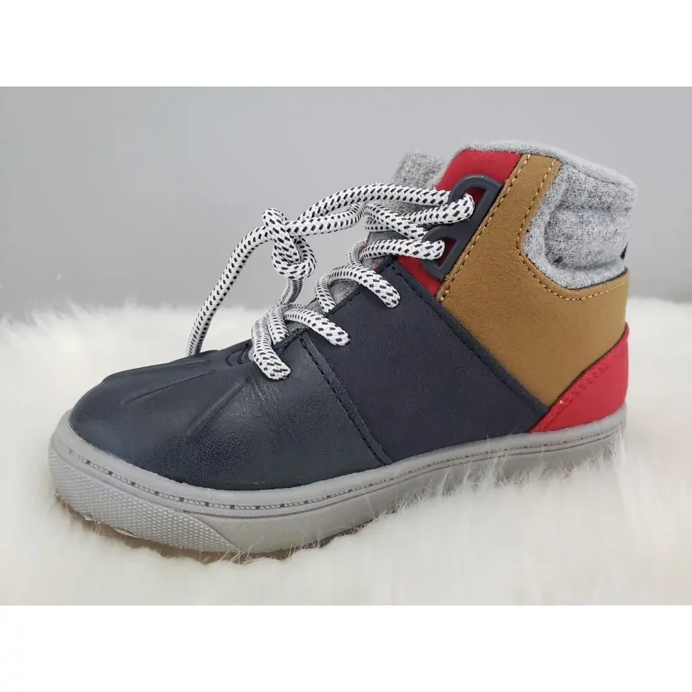 NEW OshKosh Toddler Boys Boots‎ Wistman Navy size 10 Duck Brown Red Fall Winter